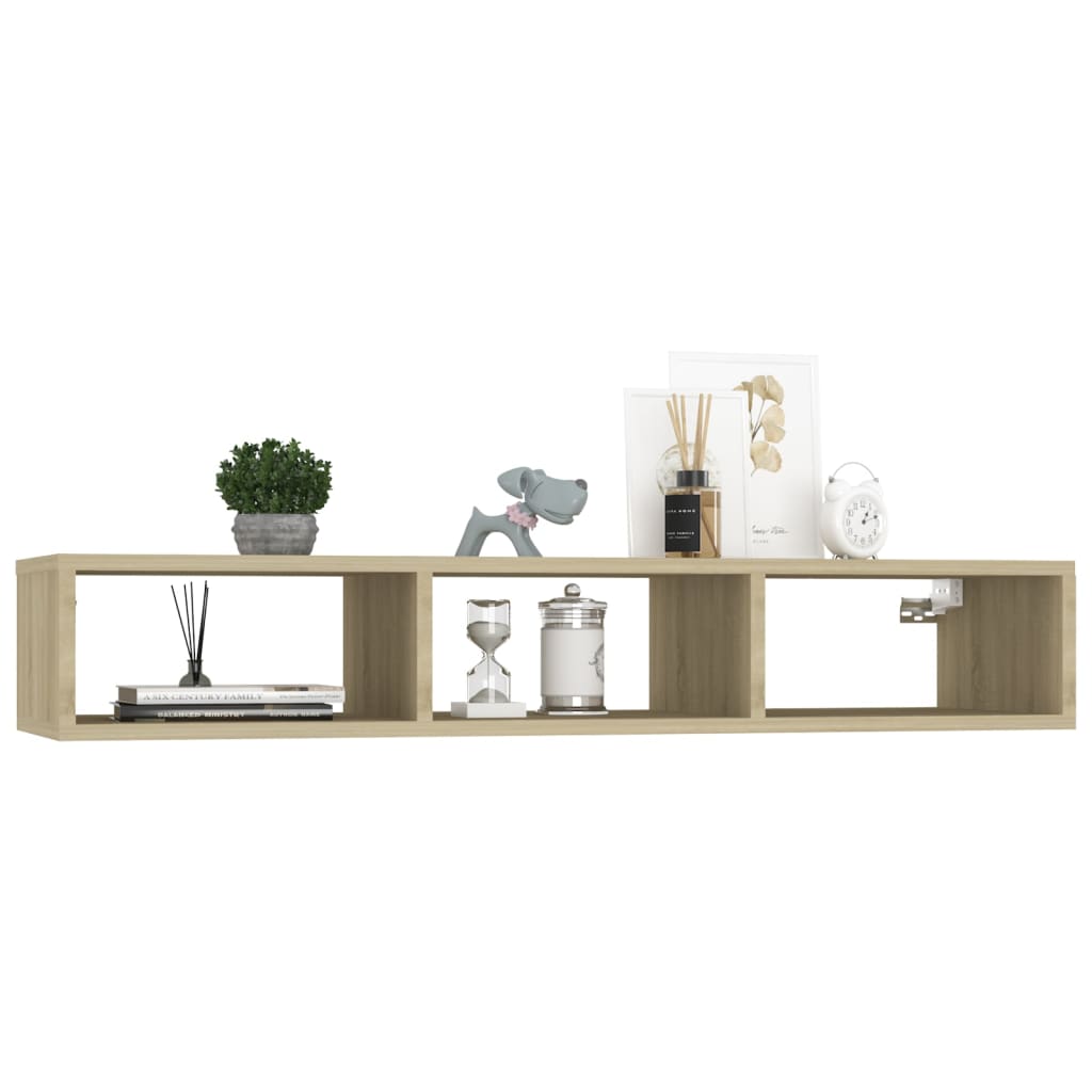 806220" vidaXL Wall Shelf Sonoma Oak 40.2"x12"x7" Chipboard