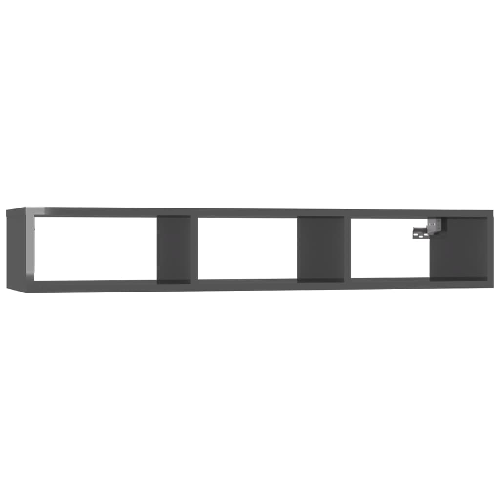 

vidaXL Wall Shelf High Gloss Gray 40.2"x11.8"x6.7" Engineered Wood