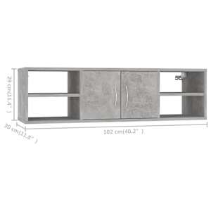 Nástěnná police betonově šedá 102 x 30 x 29 cm dřevotříska - obrázek 8