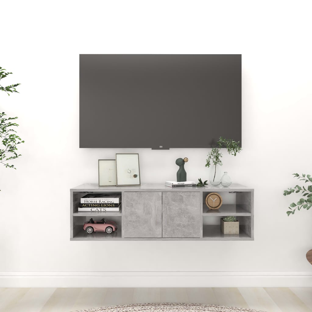 vidaXL P�ka �cienna, szaro�� betonu, 102x30x29 cm