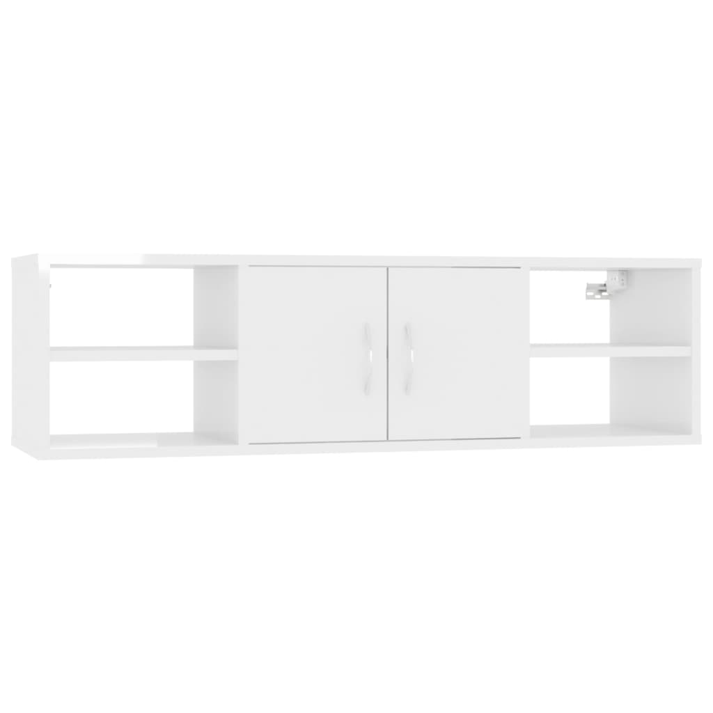 

vidaXL Wall Shelf High Gloss White 40.2"x11.8"x11.4" Engineered Wood