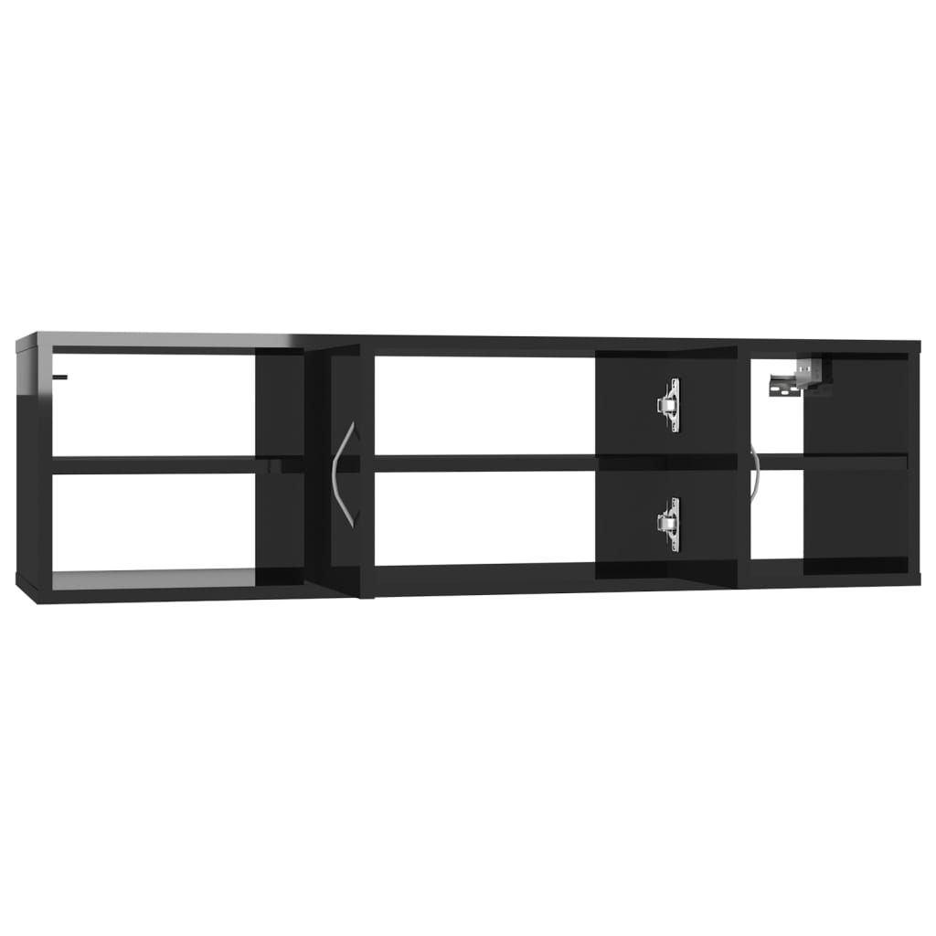 Wall Shelf High Gloss Black 102x30x29 Cm Engineered Wood VidaXL 16 width=274
