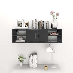 Nástěnná police šedá s vysokým leskem 102x30x29 cm dřevotříska - obrázek 4