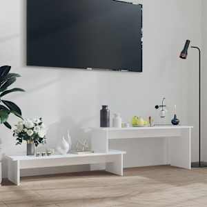 TV stolek bílý 180 x 30 x 43 cm kompozitní dřevo - obrázek 1