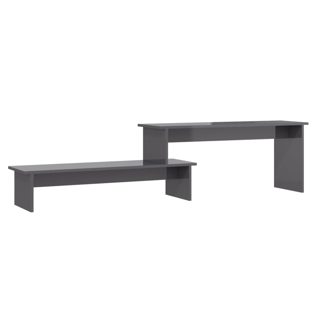 vidaXL TV stolek šedý s vysokým leskem 180x30x43 cm kompozitní dřevo