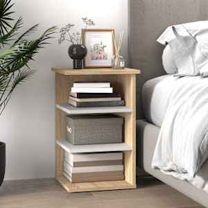 vidaXL &Scaron;oninė spintelė, sonoma ąžuolo ir balta, 35x35x55cm, MDP