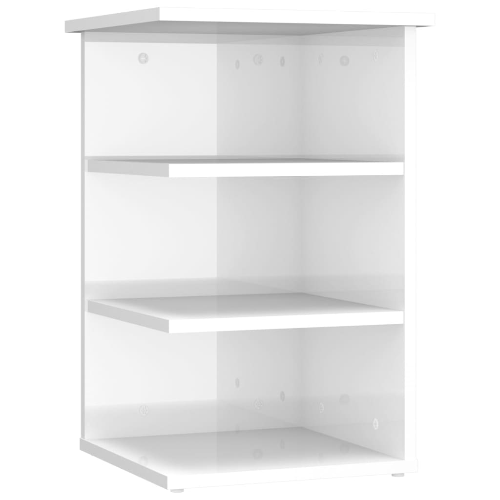 

vidaXL Side Cabinet High Gloss White 13.8"x13.8"x21.7" Engineered Wood