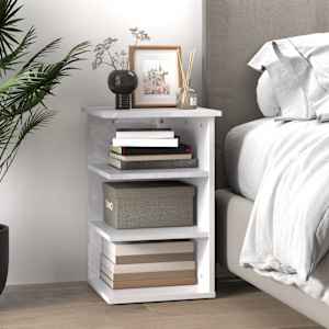 vidaXL Bočni ormarić visoki sjaj bijeli 35x35x55 cm konstruirano drvo