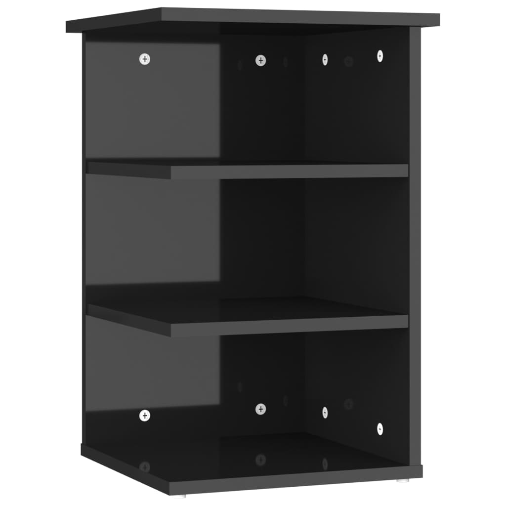 

vidaXL Side Cabinet High Gloss Black 13.8"x13.8"x21.7" Engineered Wood