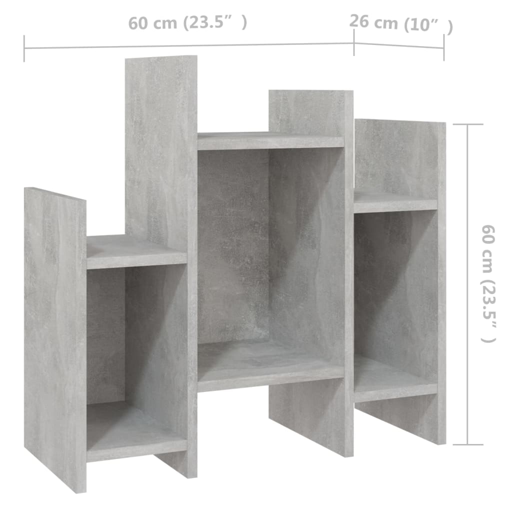 Odkládací skříňka betonově šedá 60 x 26 x 60 cm dřevotříska
