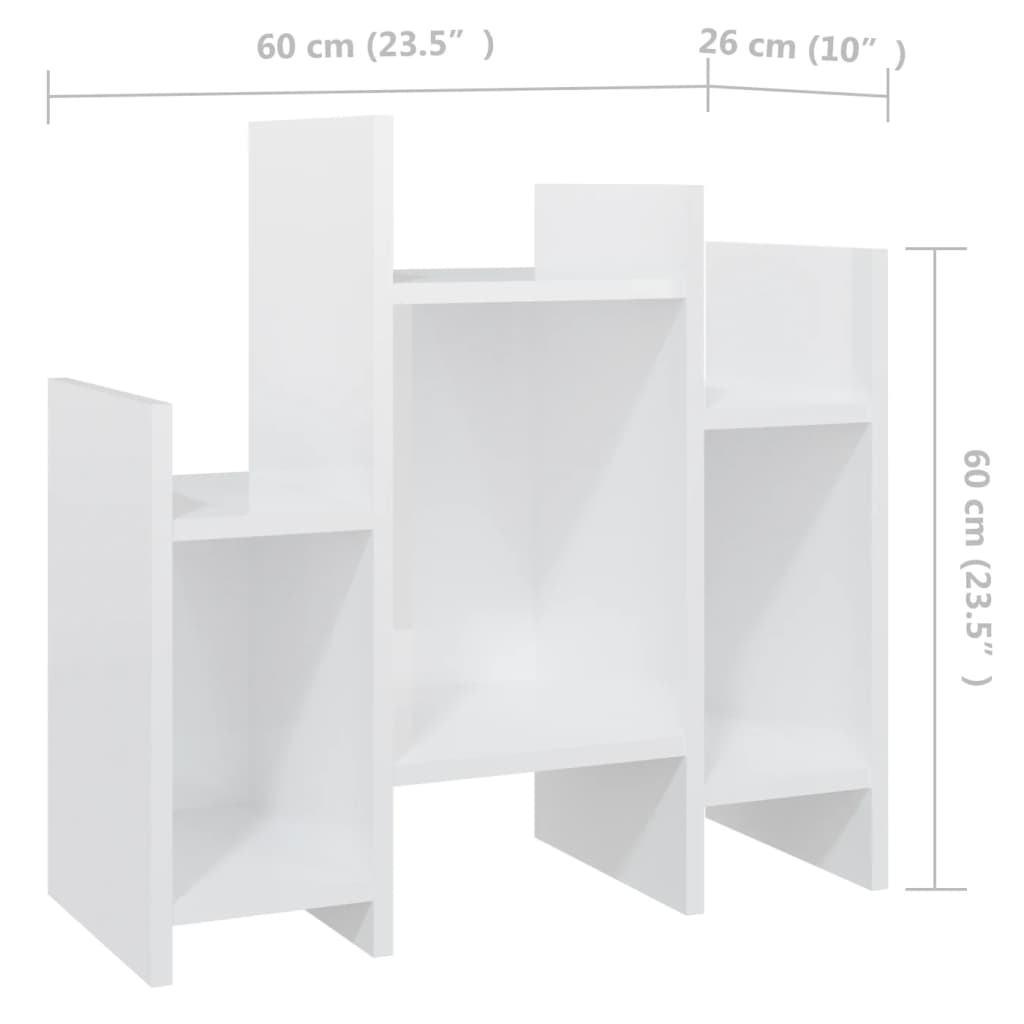 Odkládací skříňka bílá s vysokým leskem 60x26x60 cm dřevotříska