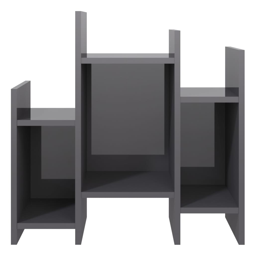 vidaXL Side Cabinet High Gloss Gray 24"x10.2"x24" Chipboard