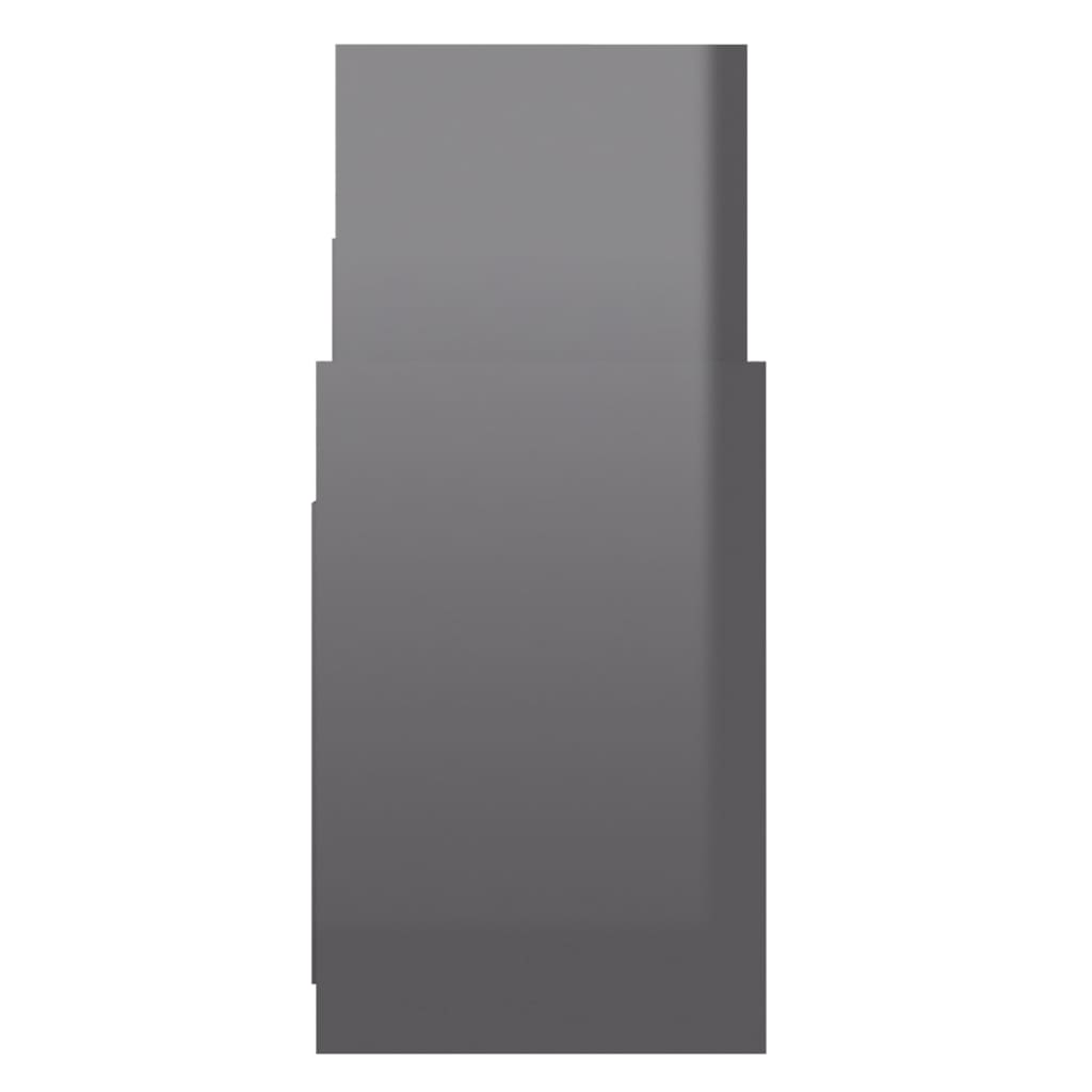 Odkládací skříňka šedá s vysokým leskem 60x26x60 cm dřevotříska