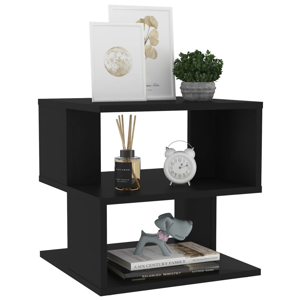 vidaXL Side Table Black 16"x16"x16" Chipboard