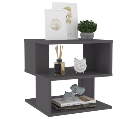 vidaXL Šoninis staliukas, pilkos spalvos, 40x40x40cm, MDP