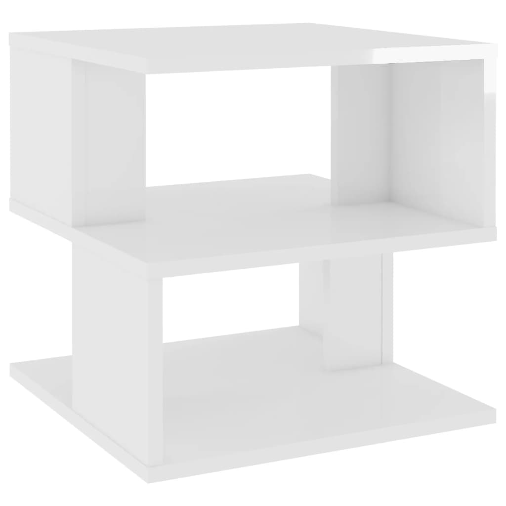 

vidaXL Side Table High Gloss White 15.7"x15.7"x15.7" Engineered Wood
