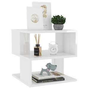 vidaXL Sidebord h&oslash;yglans hvit 40x40x40 cm sponplate