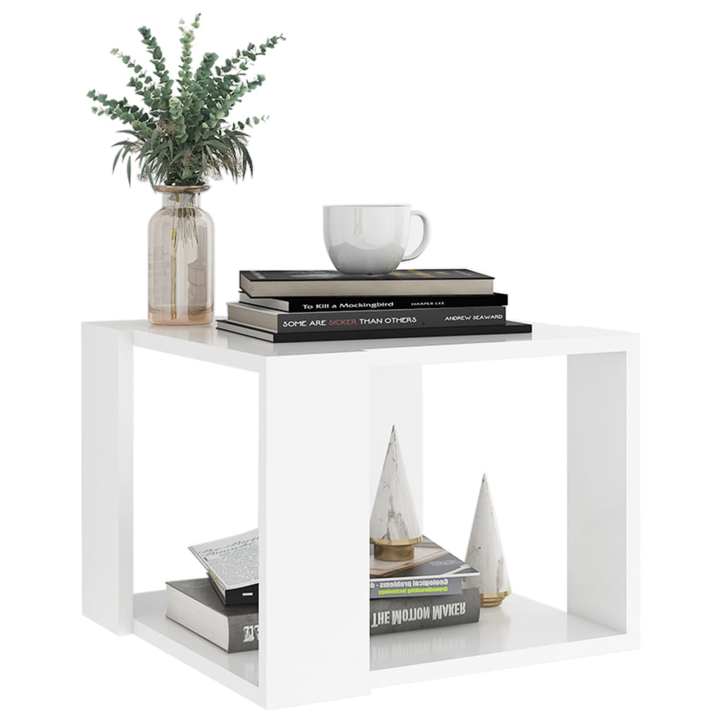 vidaXL Salontafel 40x40x30 cm bewerkt hout wit afbeelding