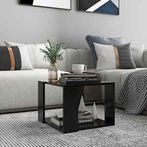 Klubska mizica črna 40x40x30 cm konstruiran les