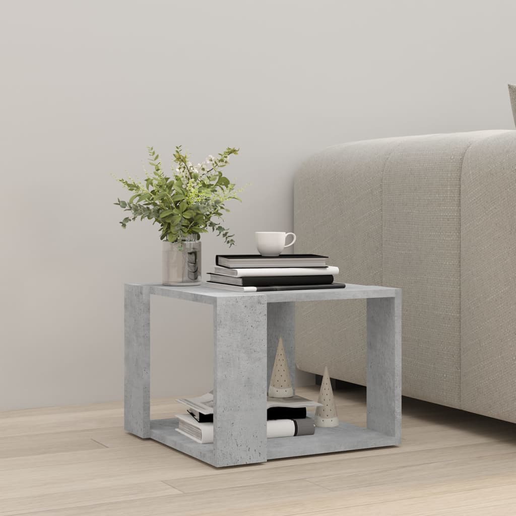 

vidaXL Salontafel 40x40x30 cm bewerkt hout betongrijs