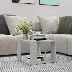 Klubska mizica betonsko siva 40x40x30 cm konstruiran les