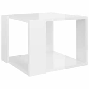 Konferenční stolek lesklý bílý 40x40x30 cm kompozitní dřevo - obrázek 2