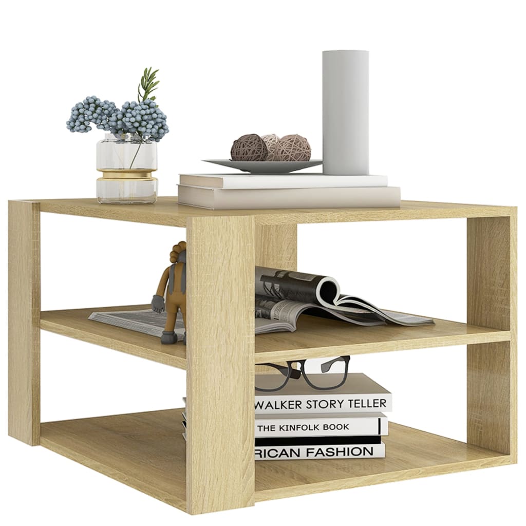 

vidaXL Salontafel 60x60x40 cm spaanplaat sonoma eikenkleurig