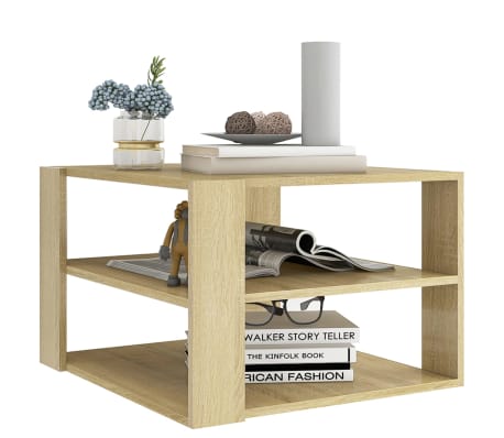 vidaXL Table basse ch&ecirc;ne sonoma 60x60x40 cm bois d'ing&eacute;nierie