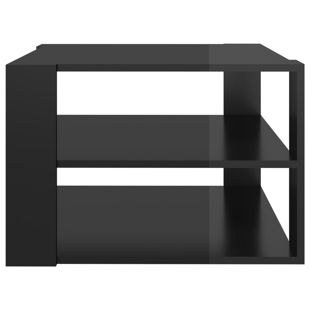 vidaXL Coffee Table High Gloss Black 24"x24"x16" Chipboard