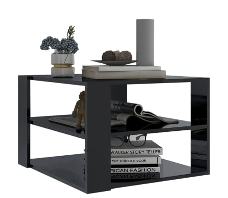 vidaXL Salongbord h&oslash;yglans svart 60x60x40 cm konstruert tre