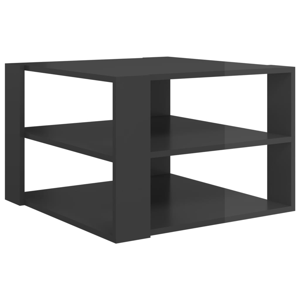 

vidaXL Coffee Table High Gloss Gray 23.6"x23.6"x15.7" Engineered Wood