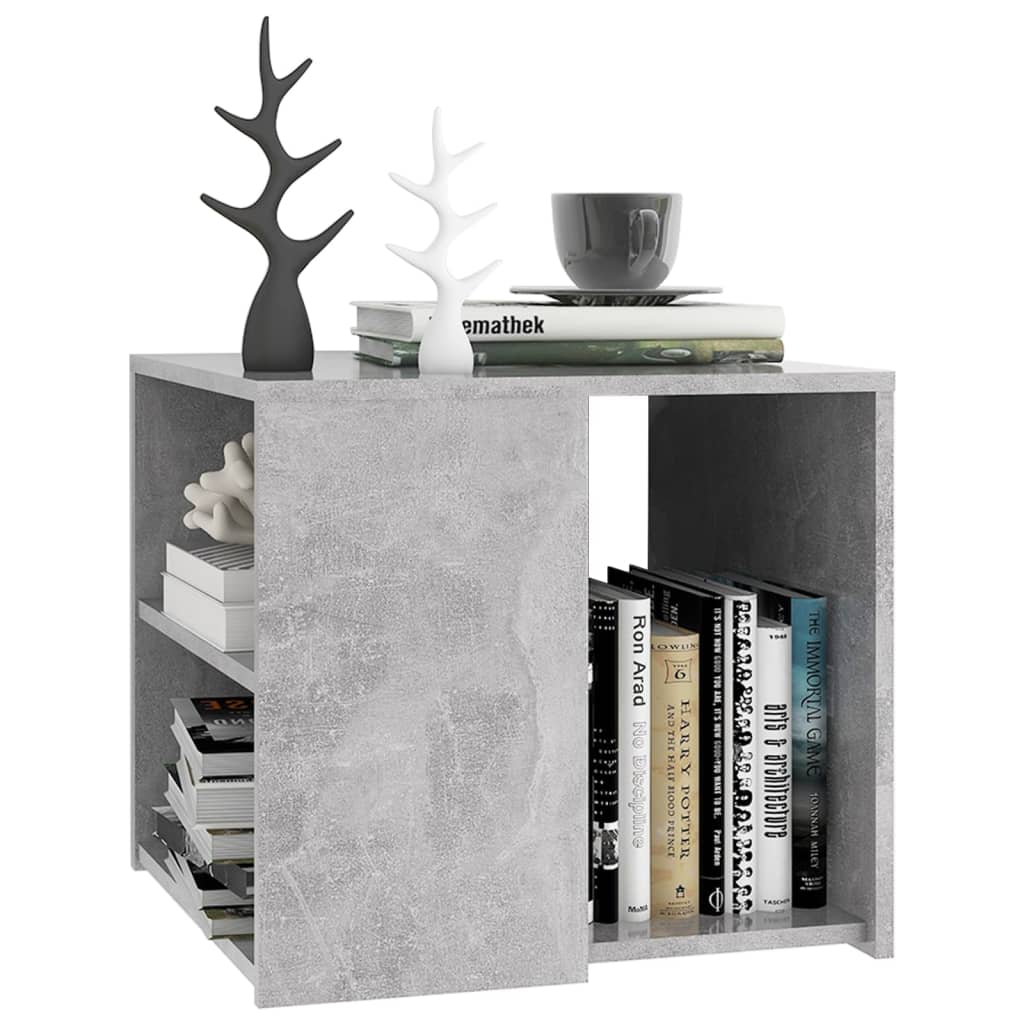 vidaXL Bijzettafel 50x50x45 cm bewerkt hout betongrijs afbeelding