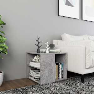 Stranska mizica betonsko siva 50x50x45 cm iverna plošča