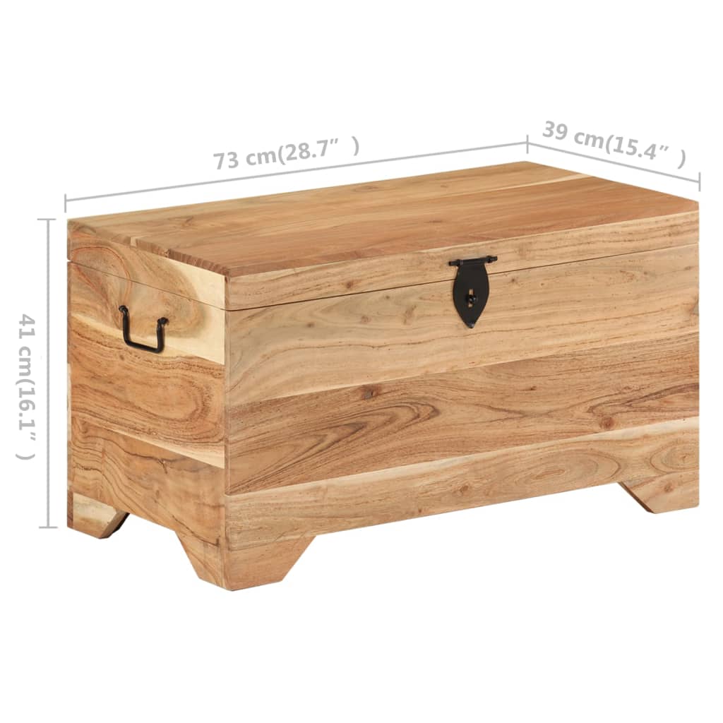 Coffre De Rangement Bois D'acacia Solide VidaXL 21 width=274