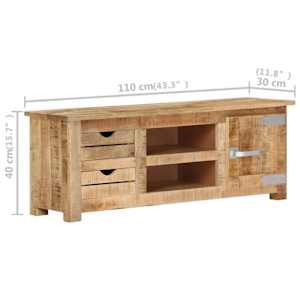 TV stolek 110 x 30 x 40 cm hrubé mangovníkové dřevo - obrázek 9
