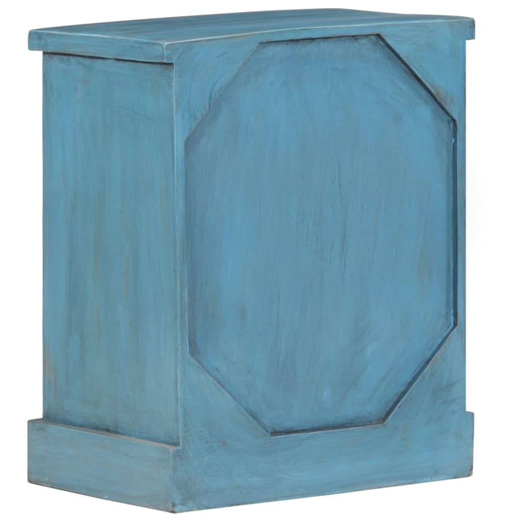 vidaXL Bedside Table Solid Mango Wood 15.7"x11.8"x19.7" Blue