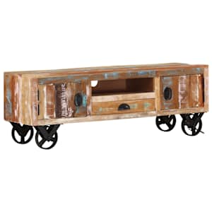 TV stolek na kolečkách 110x30x37 cm masivní recyklované dřevo - obrázek 11