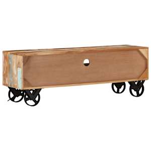 TV stolek na kolečkách 110x30x37 cm masivní recyklované dřevo - obrázek 3