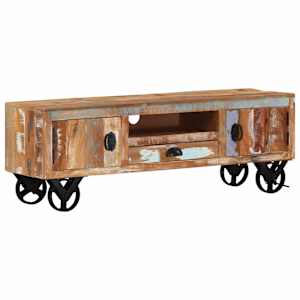 TV stolek na kolečkách 110x30x37 cm masivní recyklované dřevo - obrázek 10