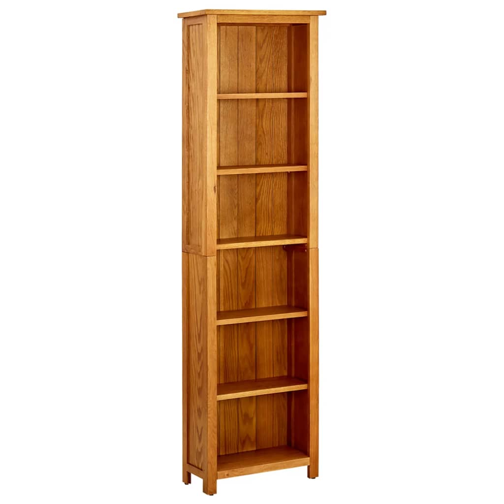 vidaXL Bibliotecă cu 6 rafturi, 52x22x180 cm, lemn masiv de stejar 52x22x180