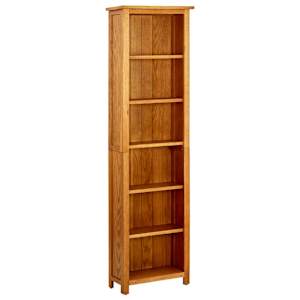 Knihovna se 6 policemi 52x22x180 cm masivní dubové dřevo - obrázek 1