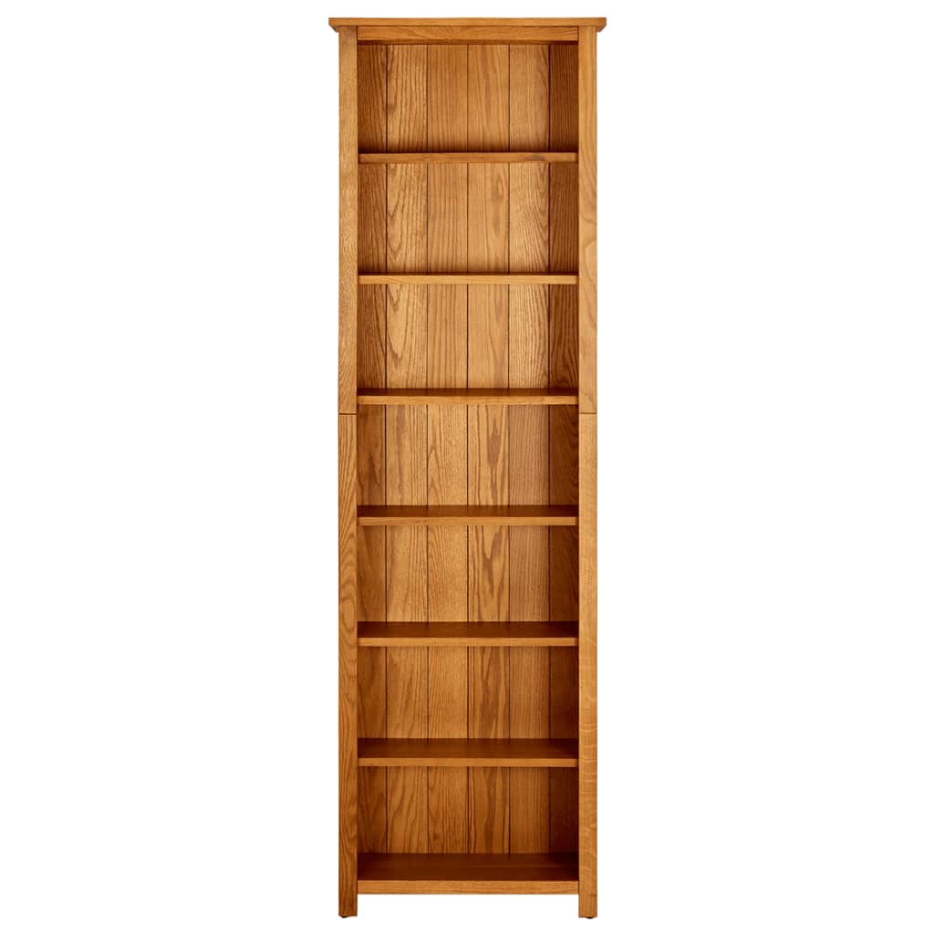 Bibliotecă cu 7 rafturi, 60x22x200 cm, lemn masiv de stejar