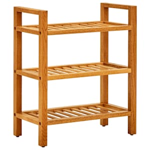 Botník se 3 policemi 50 x 27 x 60 cm masivní dubové dřevo - obrázek 1