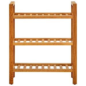 Botník se 3 policemi 50 x 27 x 60 cm masivní dubové dřevo - obrázek 2