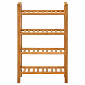 Botník se 4 policemi 50 x 27 x 80 cm masivní dubové dřevo - obrázek 2