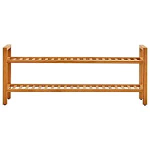 Botník se 2 policemi 100 x 27 x 40 cm masivní dubové dřevo - obrázek 2