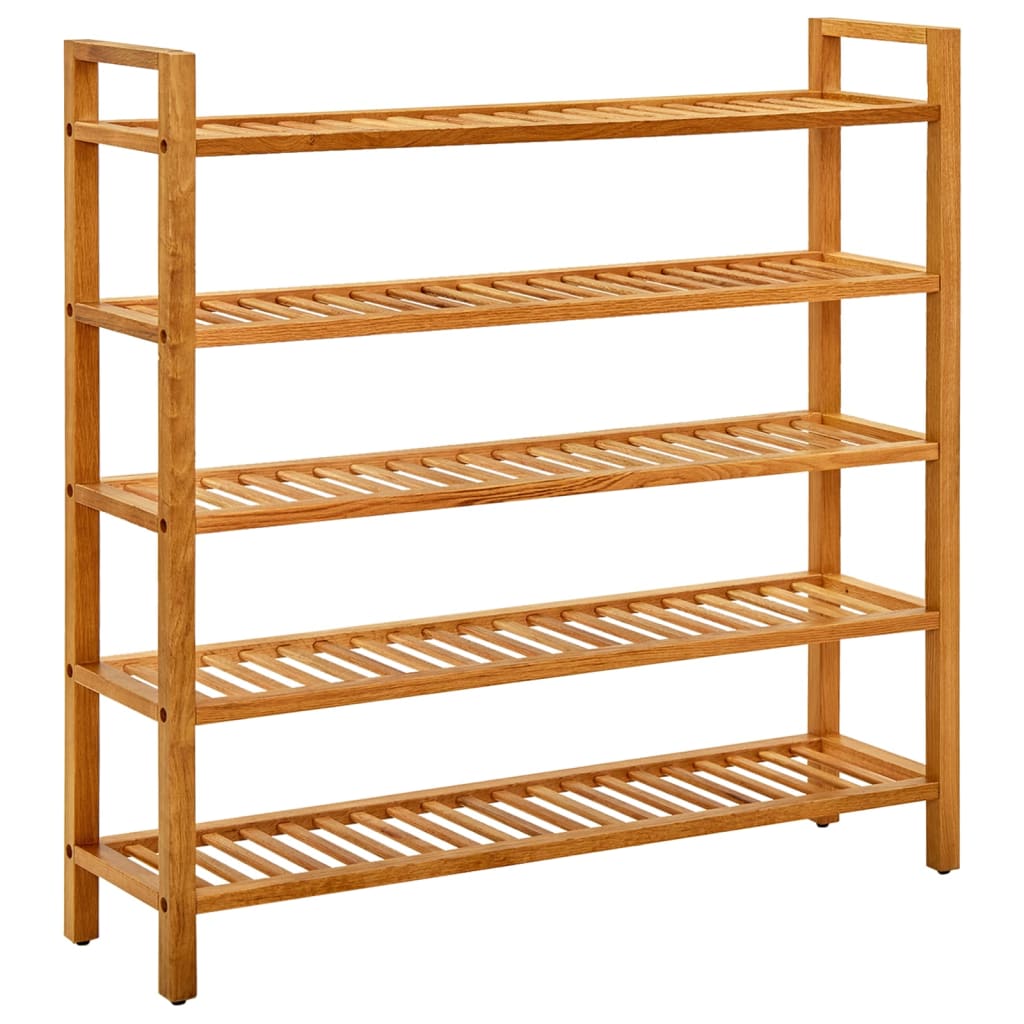 

vidaXL Shoe Rack with 5 Shelves 39.4"x10.6"x39.4" Solid Oak Wood