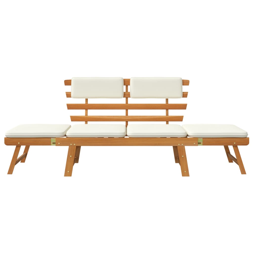 

vidaXL Tuinbank met kussens 2-in-1 190 cm massief acaciahout