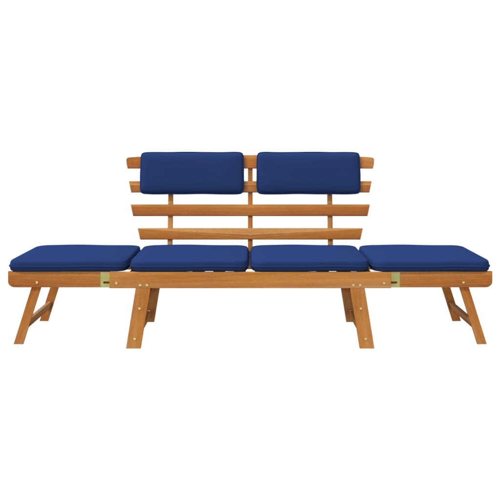 

vidaXL Tuinbank met kussens 2-in-1 190 cm massief acaciahout