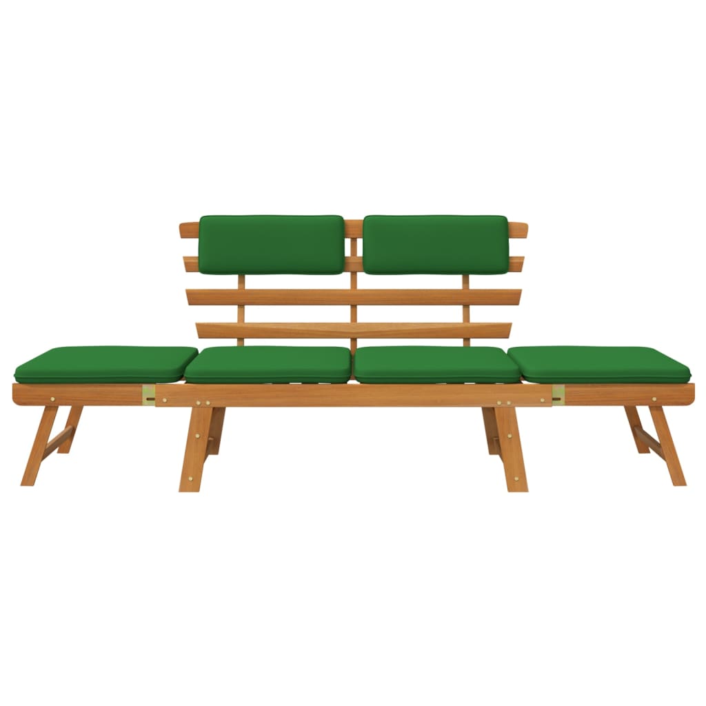 

vidaXL Tuinbank met kussens 2-in-1 190 cm massief acaciahout